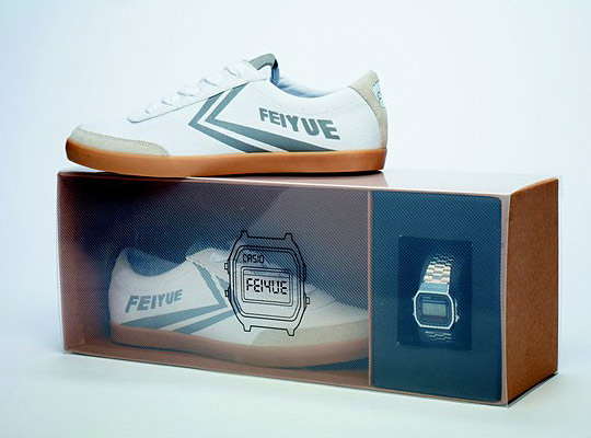 Feiyue x Casio - tenisky a hodinky Silver &amp; Gold